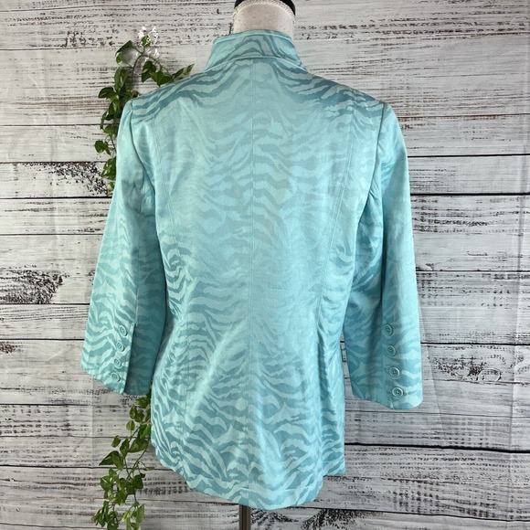 Linea by Louis Dell'Olio Blazer Jacket size Small Blue Jacquard Wedding Church - Picture 13 of 15